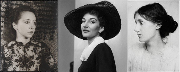 Anaïs Nin, Maria Callas y Virginia Woolf